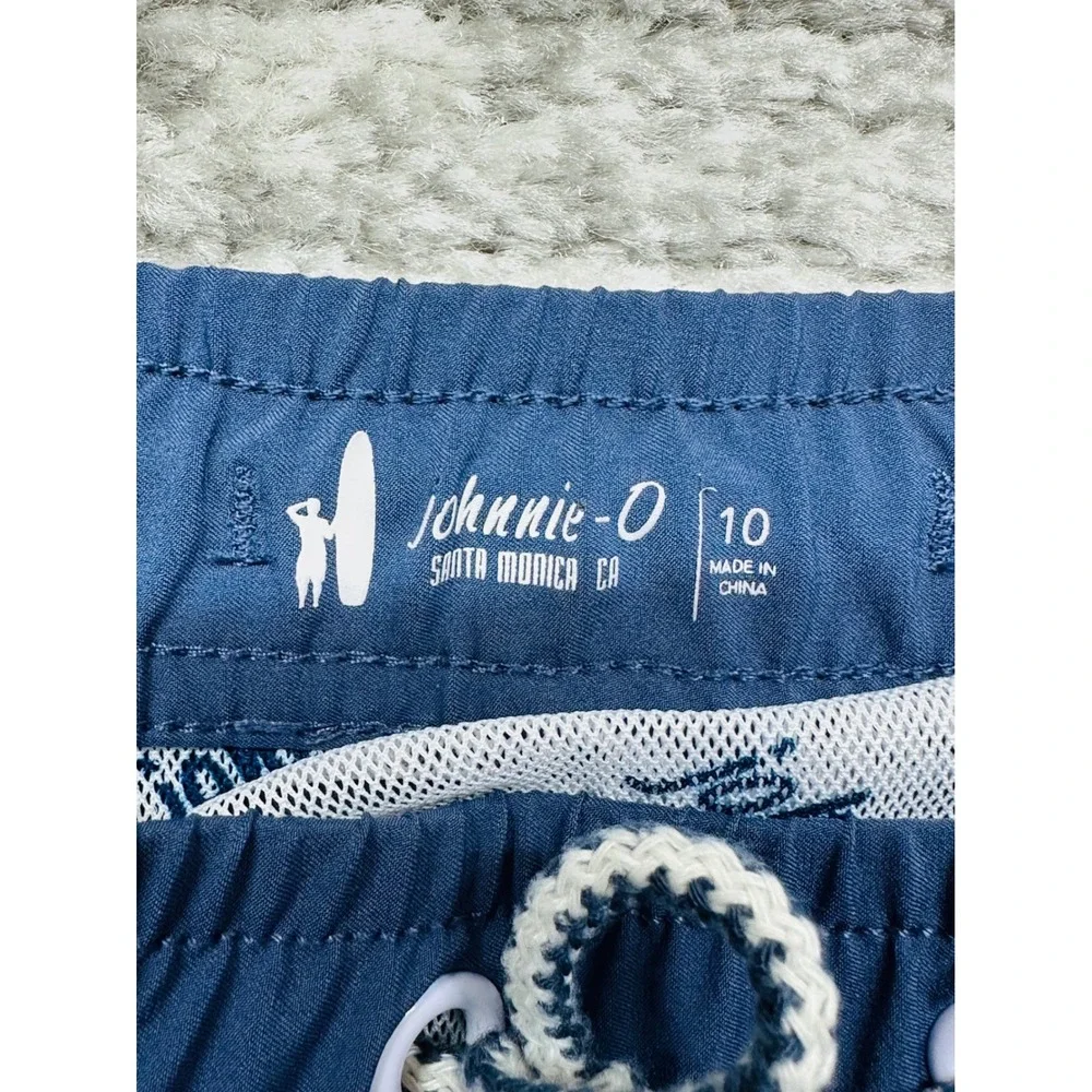 Johnnie-O Swim Trunks Boys Size 10 Blue Coral Colorblock Board Shorts